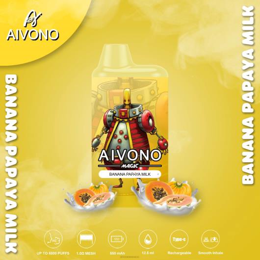 leche de plátano y papaya Aivono AIM MAGIC cigarrillo de caja de 5800 bocas TRF494 | Aivono Mexico